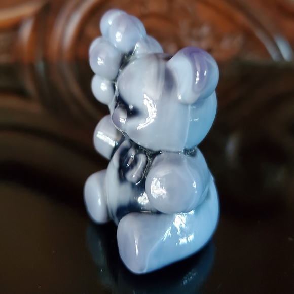 Vntg Boyd "Patrick the Bear" Masked Blue Indigo Purple Glass - Picture 7 of 8